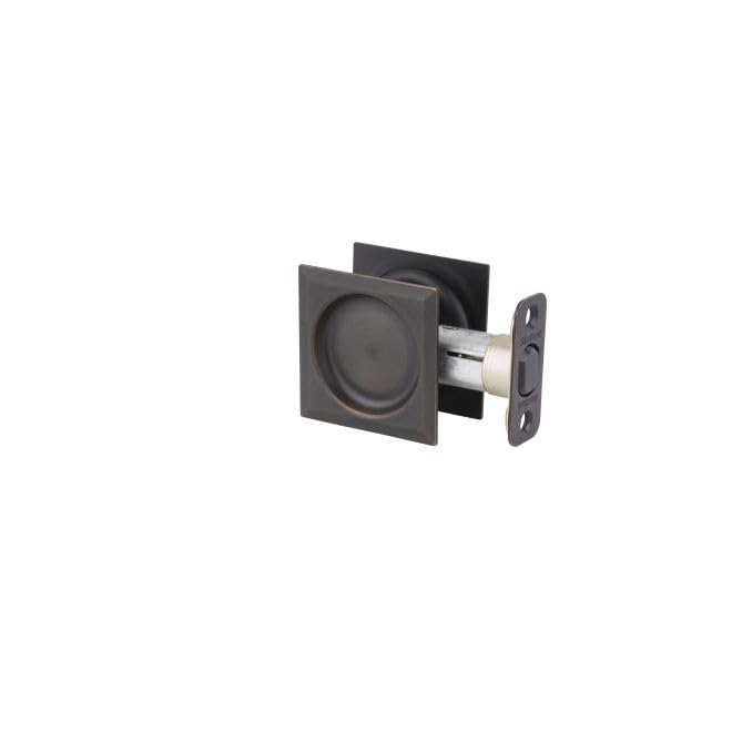 Kwikset 334SQT-11P Square Passage Pocket Door Lock - Venetian Bronze Finish - Secure Sliding Door Solution for Bedrooms, Closets & Bathrooms