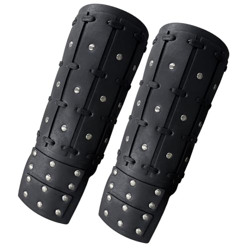 leather arm armor black