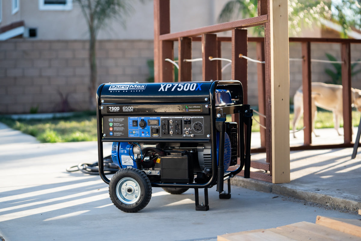 7,500 Watt Dual Fuel Portable Generator with CO Alert - Reliable Backup Power for Home, Camping & Outdoor Emergencies