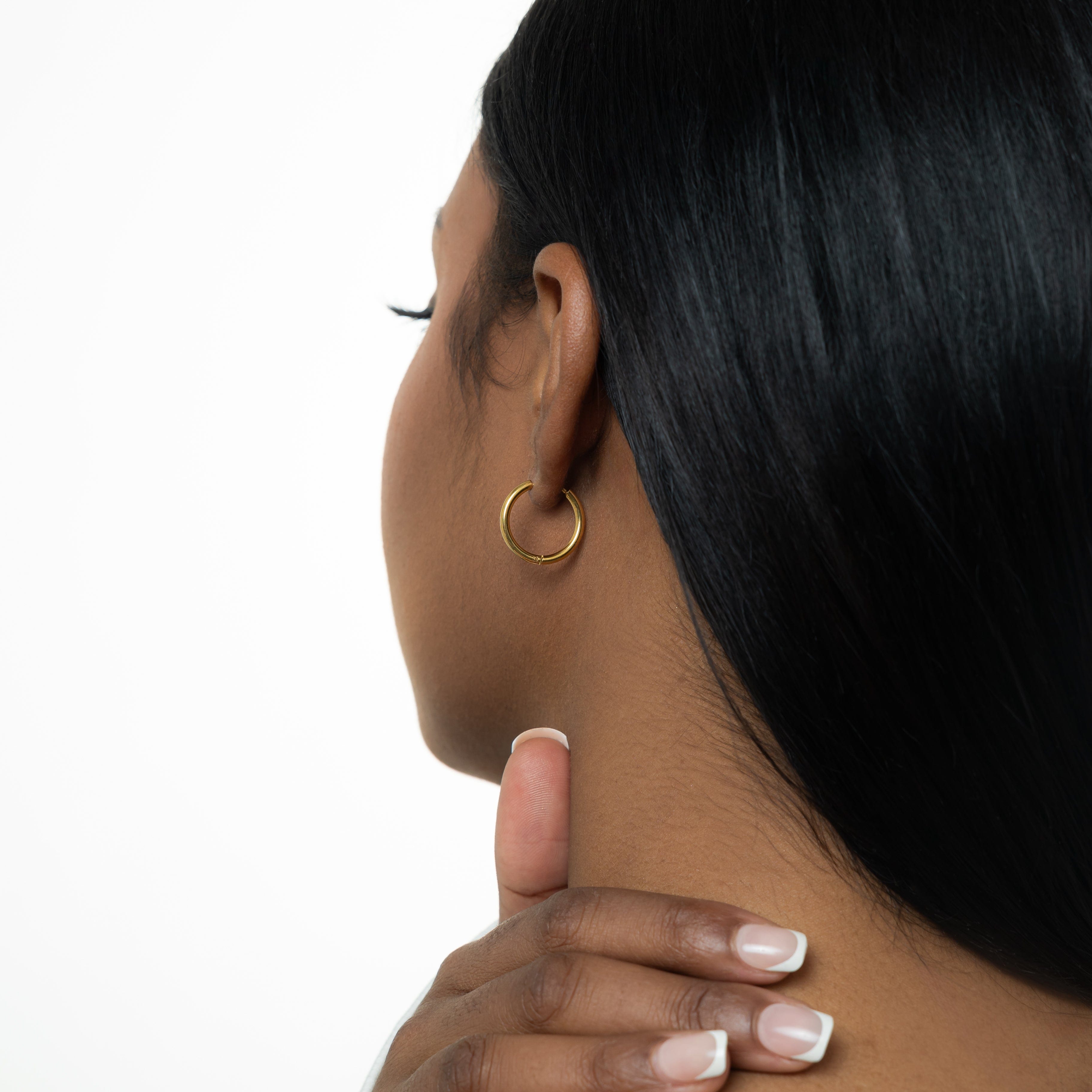 14mm Small Essential Hoops - Minimalist Gold & Silver Hoop Earrings for Women | Everyday Wear, Casual & Office Style