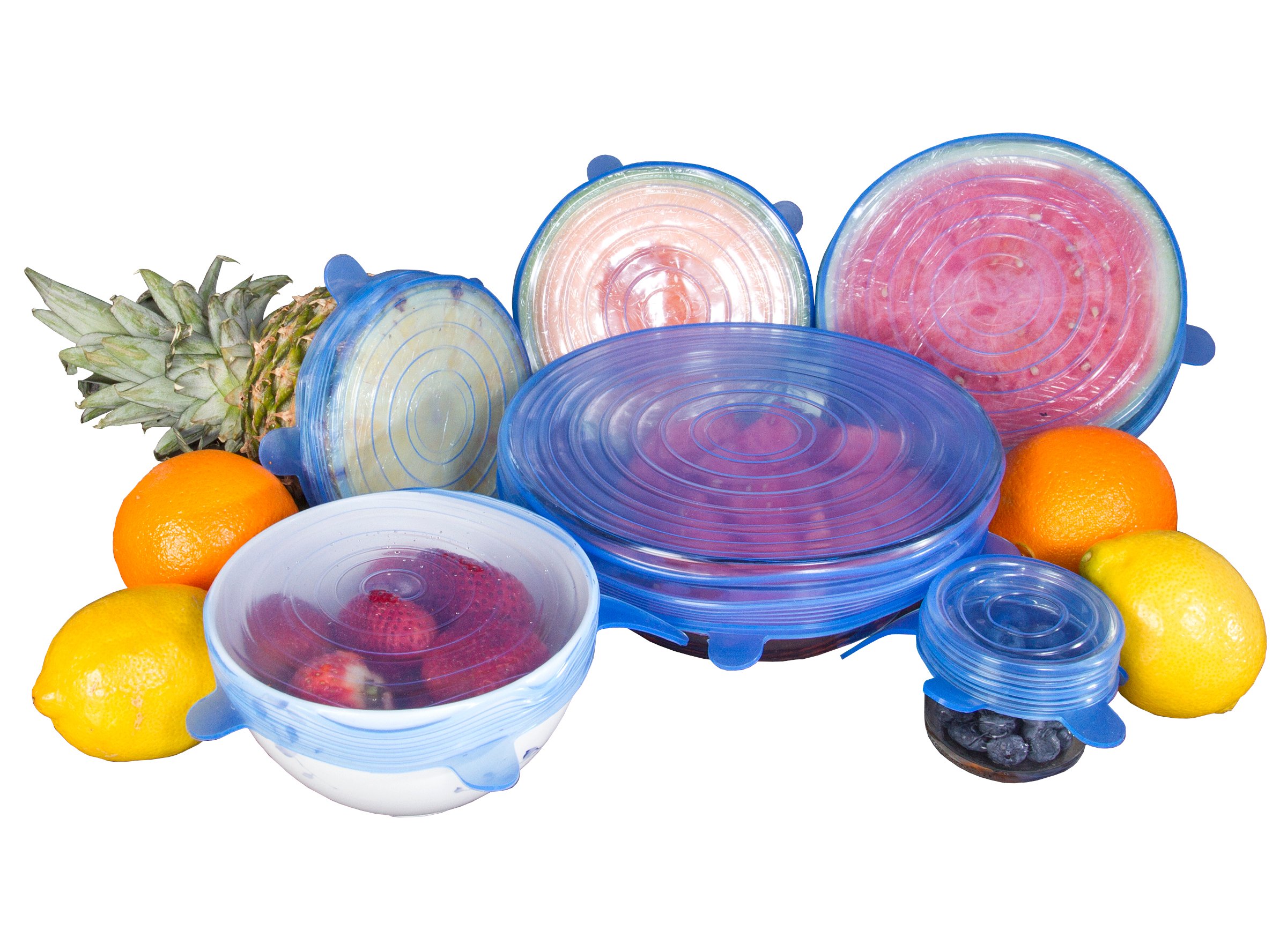 6-Piece Silicone Stretch Lids Set - Reusable Food Storage Covers, BPA-Free Kitchen Essentials for Fresh Food Preservation | Perfect for Meal Prep, Leftovers & Refrigerator Organization