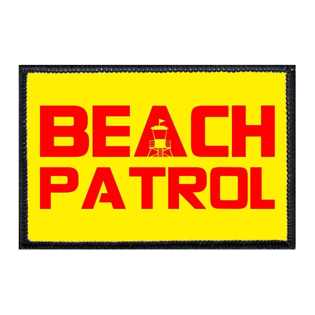 Beach Patrol Morale Patch - Hook and Loop Backing for Hats, Jackets & Vests - 2x3 Inch Velcro Patch - Perfect for Military, Police & Outdoor Enthusiasts