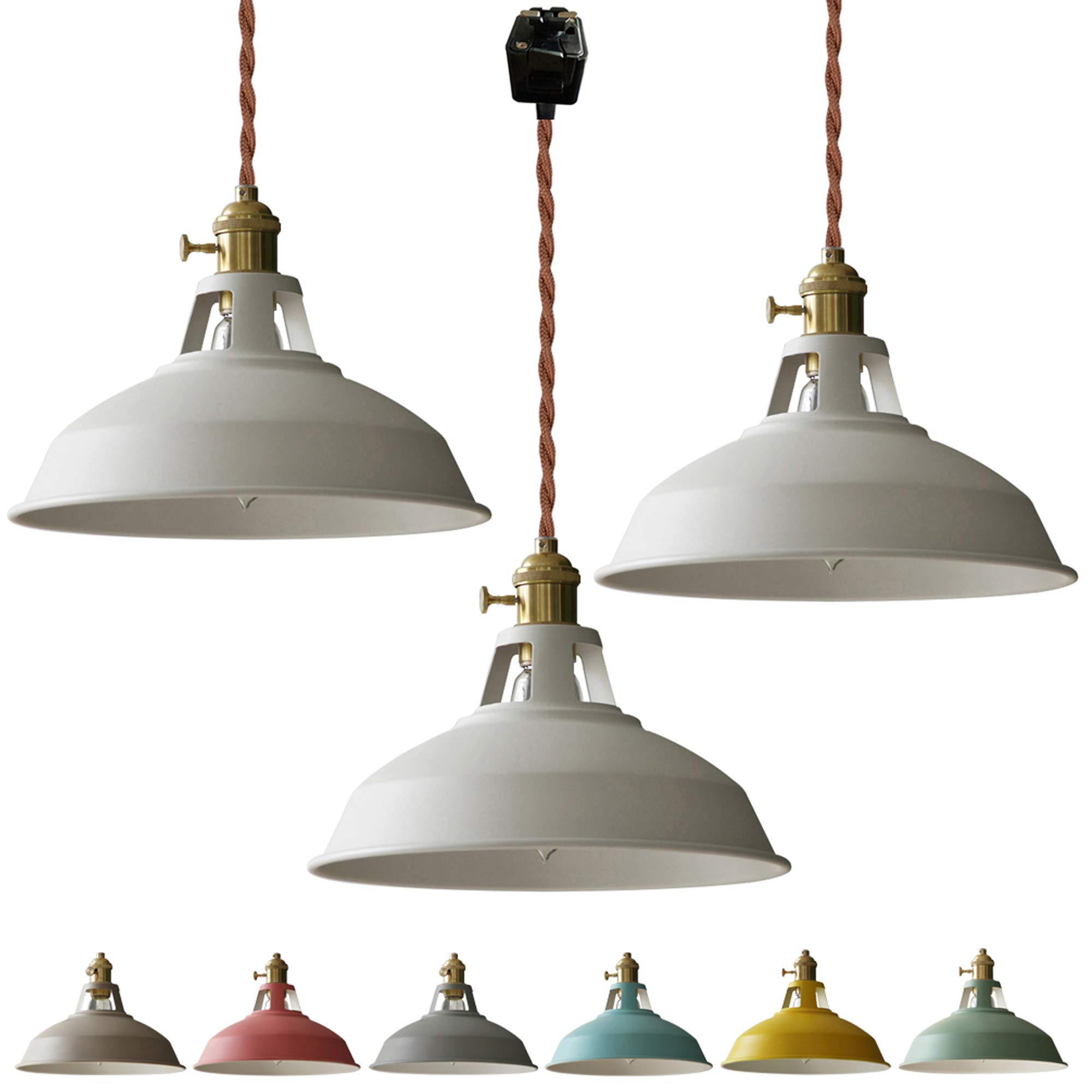 Juno Track Pendants Lighting - 3-Light Iron Art Pendant Light for Kitchen Island & Cabinet - Customizable Track Lighting (Bulbs Not Included) - Macaron White - Perfect for Modern Farmhouse & Industrial Style Dining Rooms