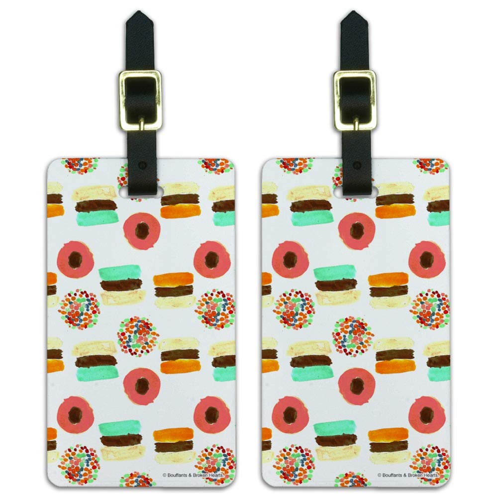 Premium Macaroon-Shaped Luggage ID Tags - Set of 2 Durable Suitcase Tags for Travel, Carry-On Bags & Backpacks | Perfect for Airports, Cruise Ships & Family Vacations