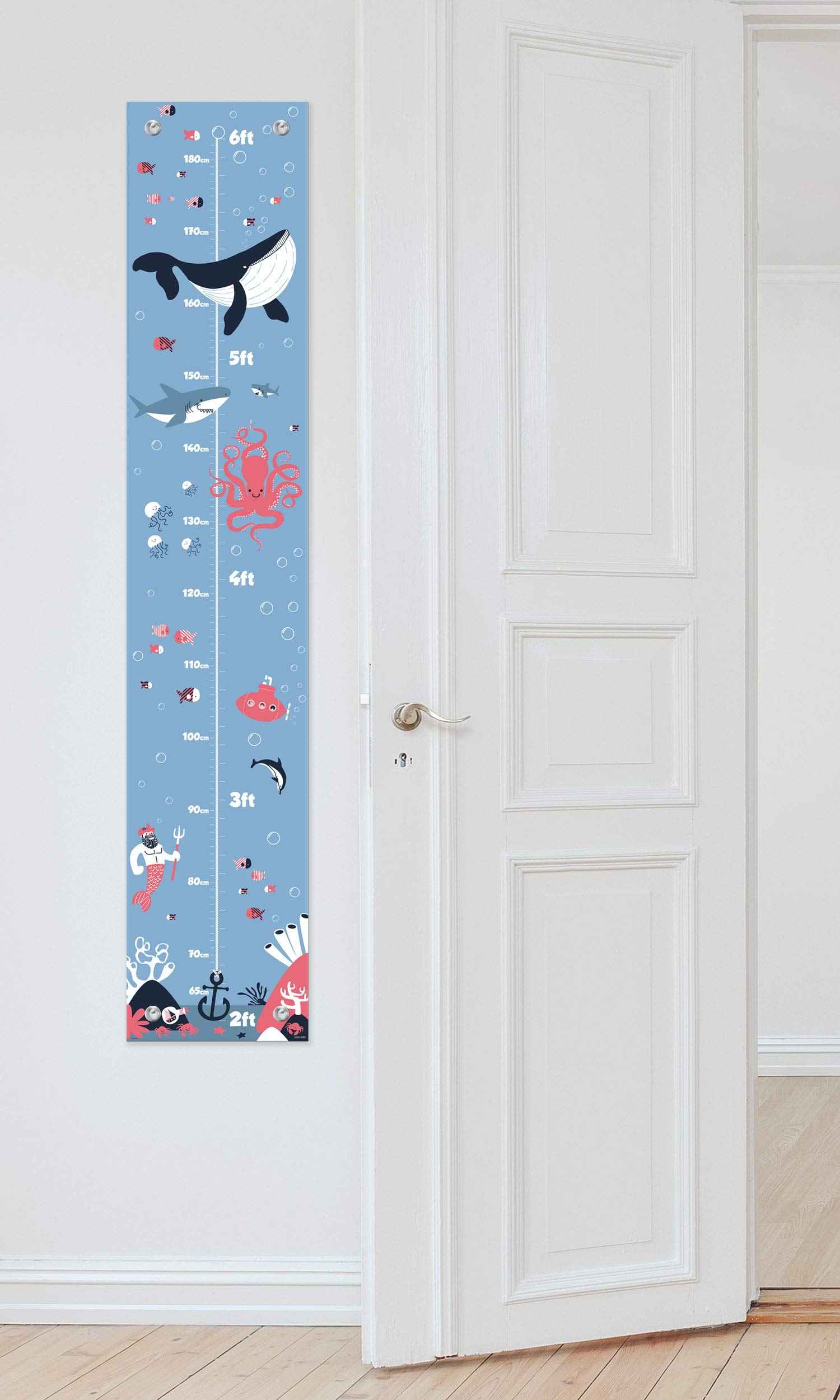 Whale Growth Chart for Kids - Nautical Nursery Decor & Height Tracker for Playrooms