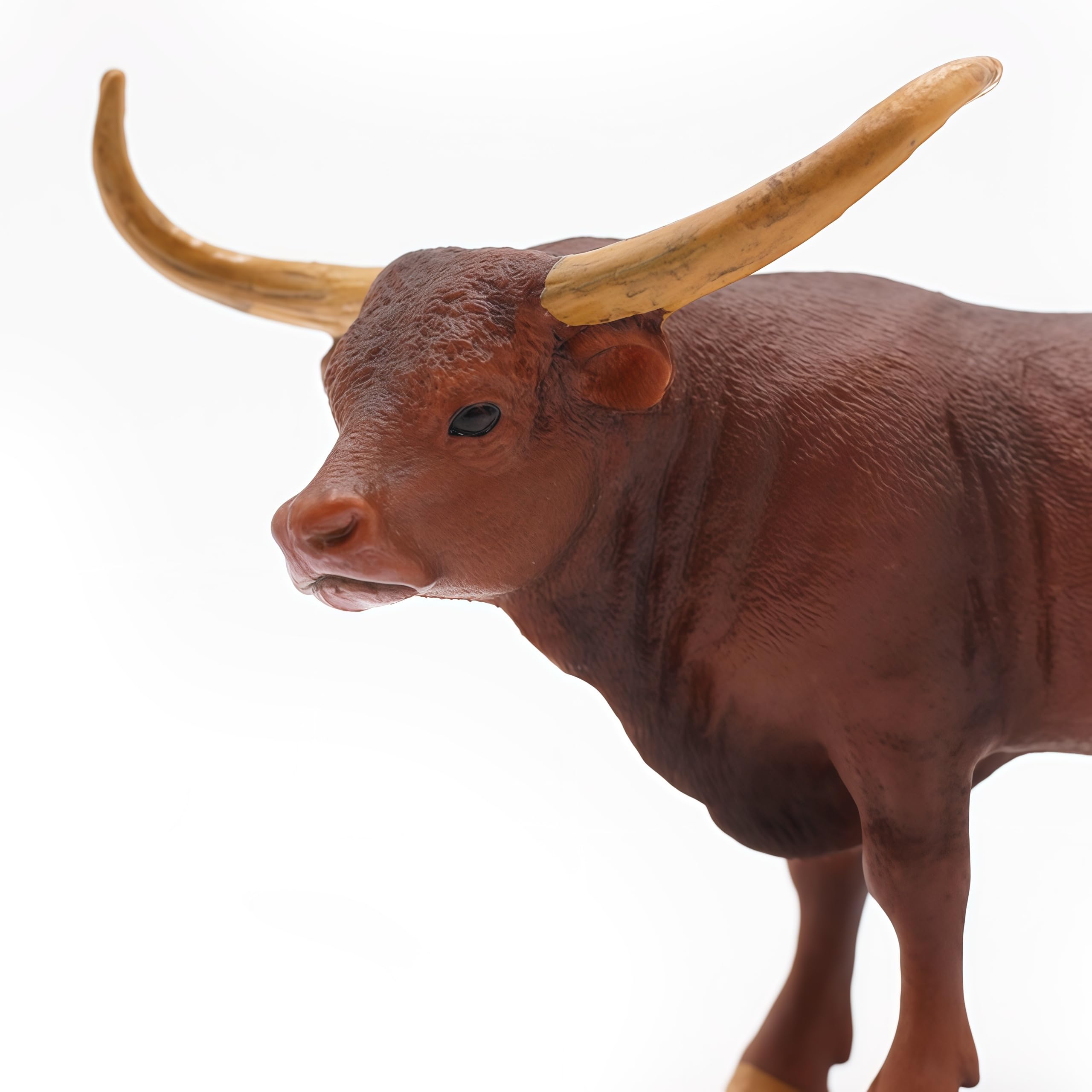 Gemini & Genius Realistic Farm Animal Toys - 6 Inch Hand-Painted Longhorn Cow Action Figure, Durable Farm Toys for Kids, Perfect Gift for Boys & Girls | Great for Playtime, Educational Learning & Farm-Themed Collections