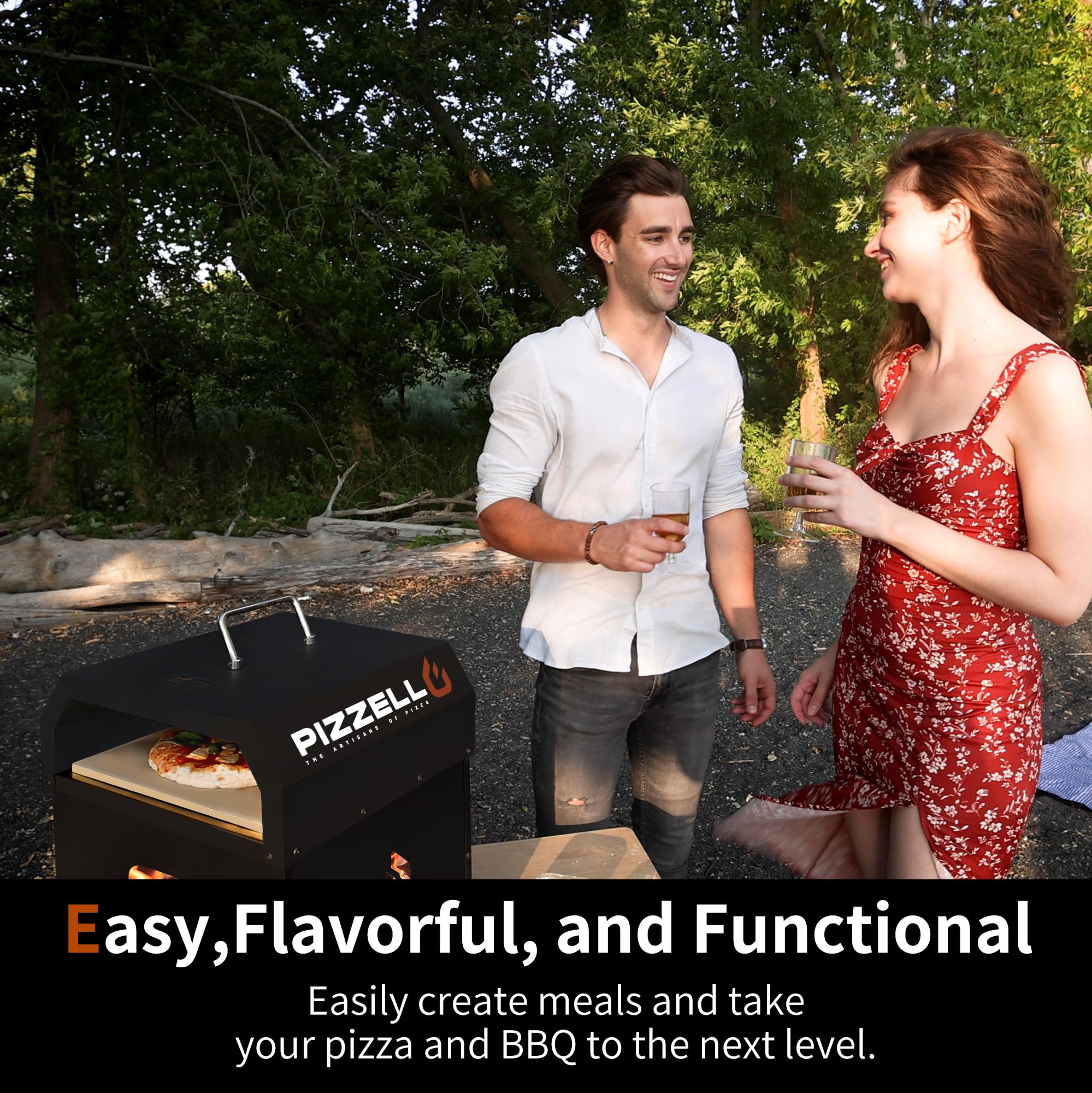 Best 4-in-1 Portable Pizza Oven Kit - Gas & Wood Fire Pit Compatible with 12