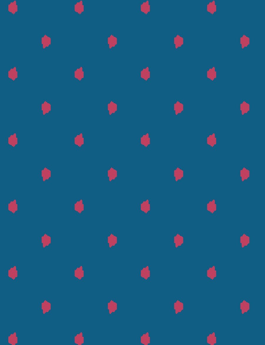 Wallshoppe Medina Dot Wallpaper - Rose & Cadet Blue Peel and Stick Removable Wallpaper for Bedroom, Nursery, or Home Office Decor