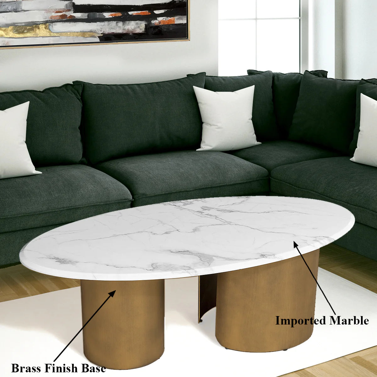 Elysian Essence Stainless Steel Coffee Table for Living Room - Modern Center Table with Tempered Glass Top - Perfect for Home Decor, Lounge, and Entertainment Areas