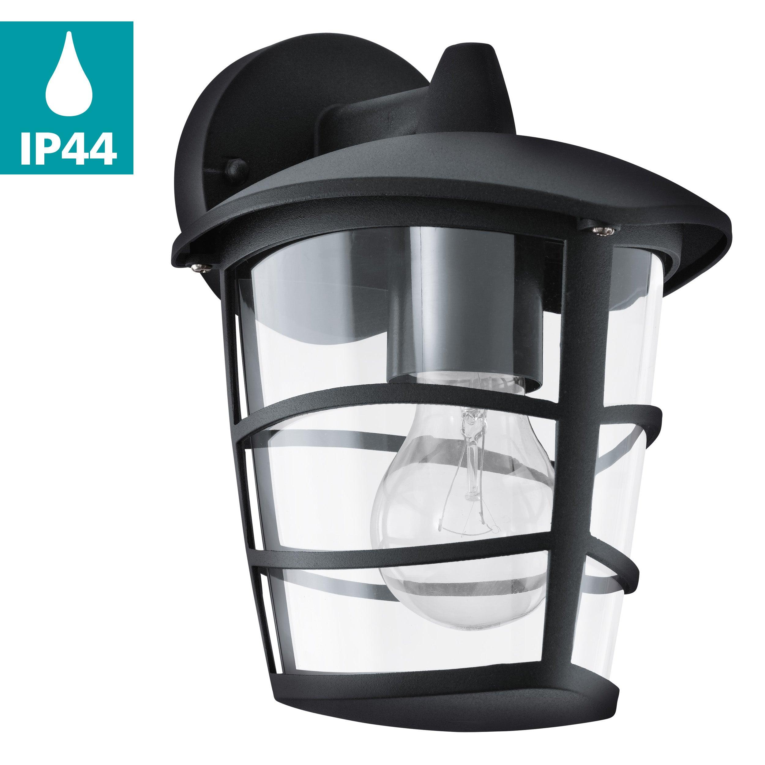 Eglo Aloria Black IP44 Outdoor Hanging Lantern Wall Light - Weatherproof for Patio, Garden, Porch & Backyard Lighting