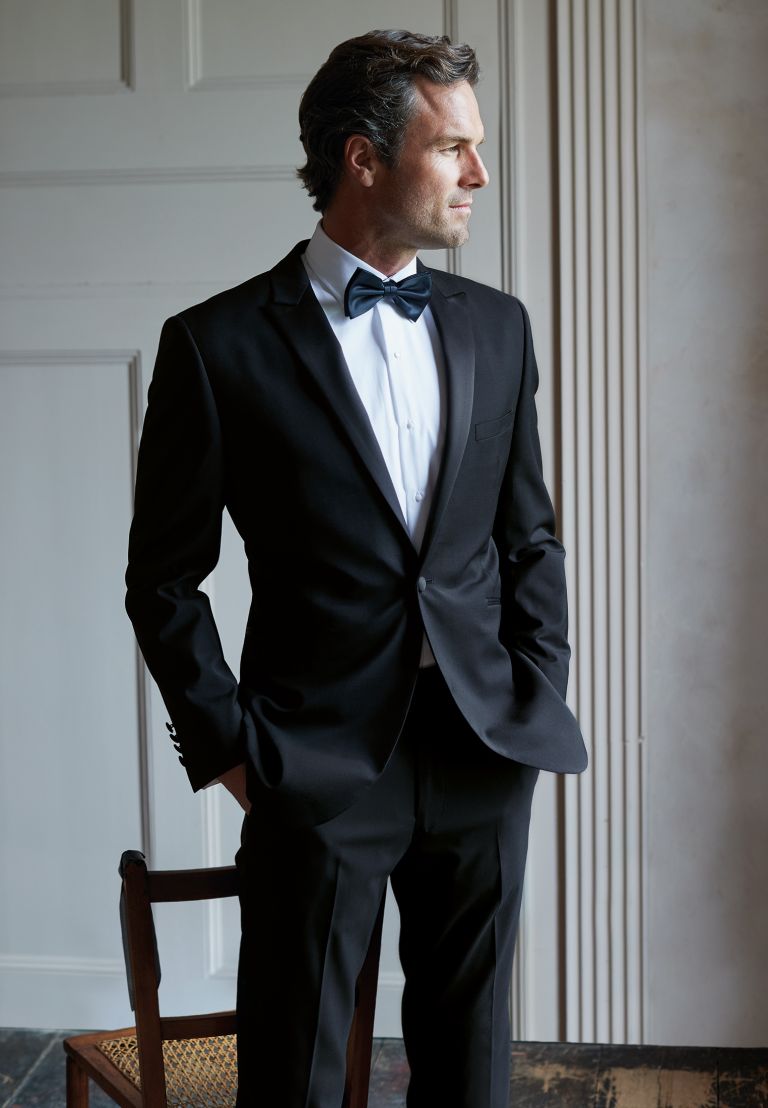 Tailored Fit Black Wool Blend Dinner Suit for Men - Slim Fit Formal Tuxedo for Weddings, Prom & Evening Events | Premium Quality Business Suit
