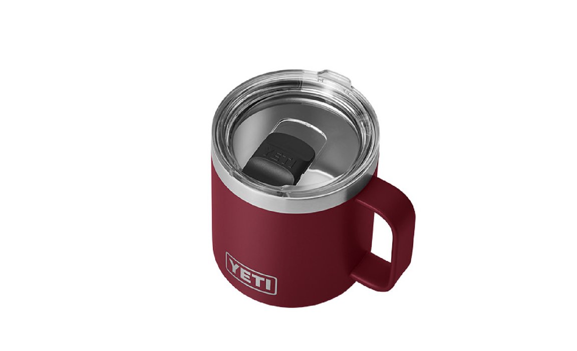 Yeti Rambler 14 Oz Stainless Steel Vacuum Insulated Mug - MS Harvest Red | Keeps Drinks Hot/Cold for Hours | Perfect for Camping, Office & Outdoor Adventures