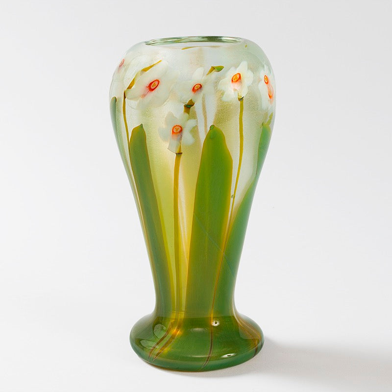 Tiffany Studios New York Floral Paperweight Favrile Glass Vase - Handcrafted Art Glass Decor for Home, Office & Gift Giving