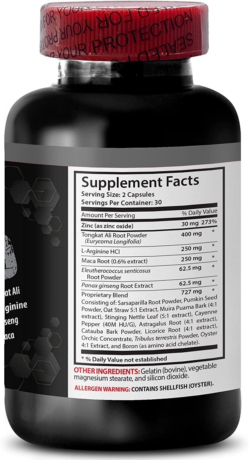Premium Tongkat Ali Root Extract 1000mg - Natural Testosterone Booster for Men - Eurycoma Longifolia, Malaysian Ginseng & Maca Root Capsules - 60 Count - Enhance Energy, Stamina & Performance - Perfect for Gym, Workouts & Daily Vitality