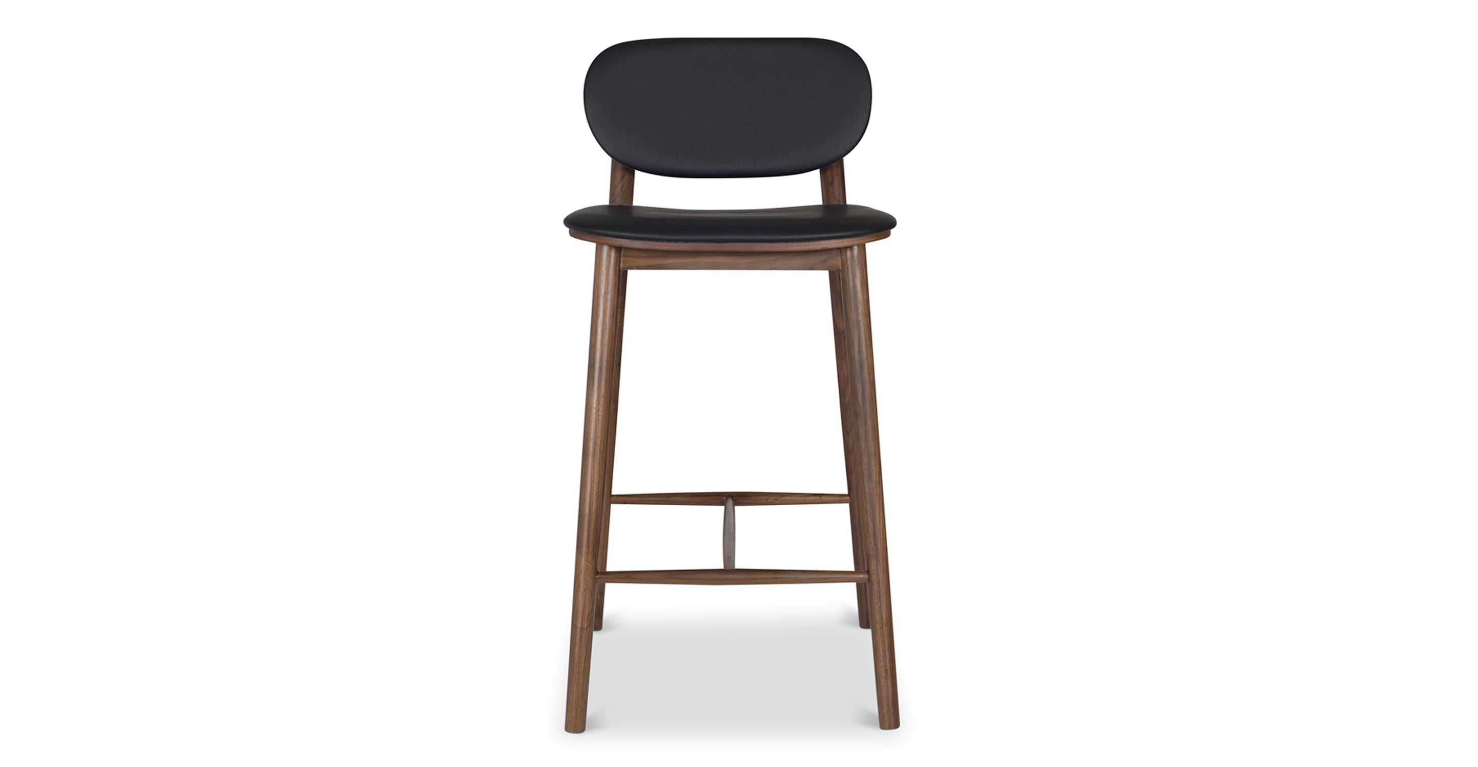 Bonato Leather Counter Stool - Modern Bar Stool with Cushioned Seat, Adjustable Height for Kitchen Island, Breakfast Bar & Home Decor