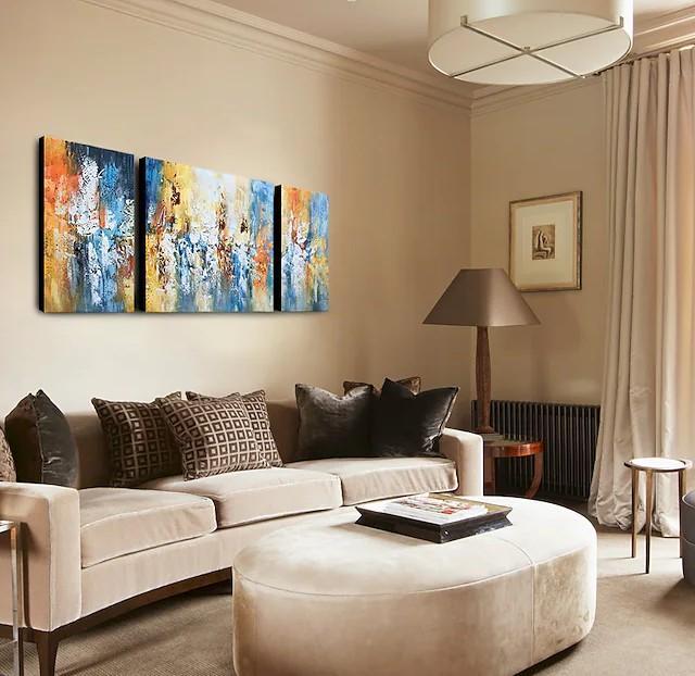 Hand Painted Acrylic Canvas Art - Modern Palette Knife Painting for Living Room Wall Decor | Perfect for Home, Office & Gift Giving