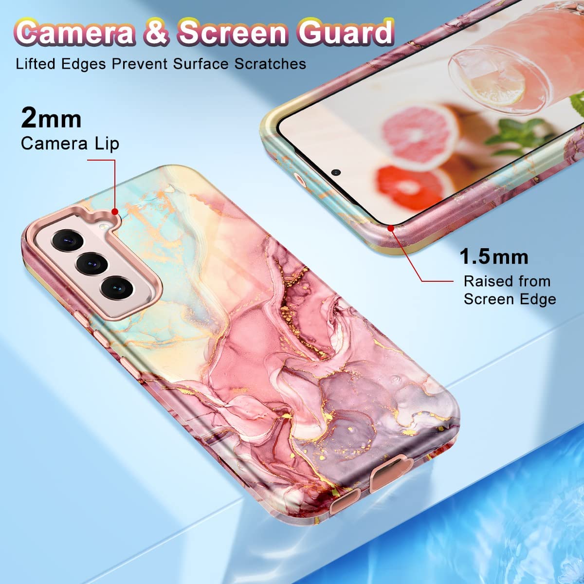 Samsung Galaxy S22 5G Phone Case - Marble Design Shockproof Protective Cover with Military-Grade Drop Protection | Perfect for Everyday Use, Travel & Outdoor Activities