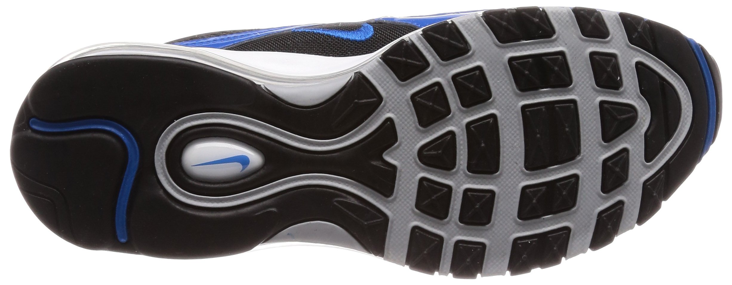 Nike Men's Air Max 97 Running Shoes - Black/Blue Nebula/Wolf Grey - Size 9.5 US - Comfortable Cushioned Sneakers for Jogging, Gym Workouts & Casual Wear