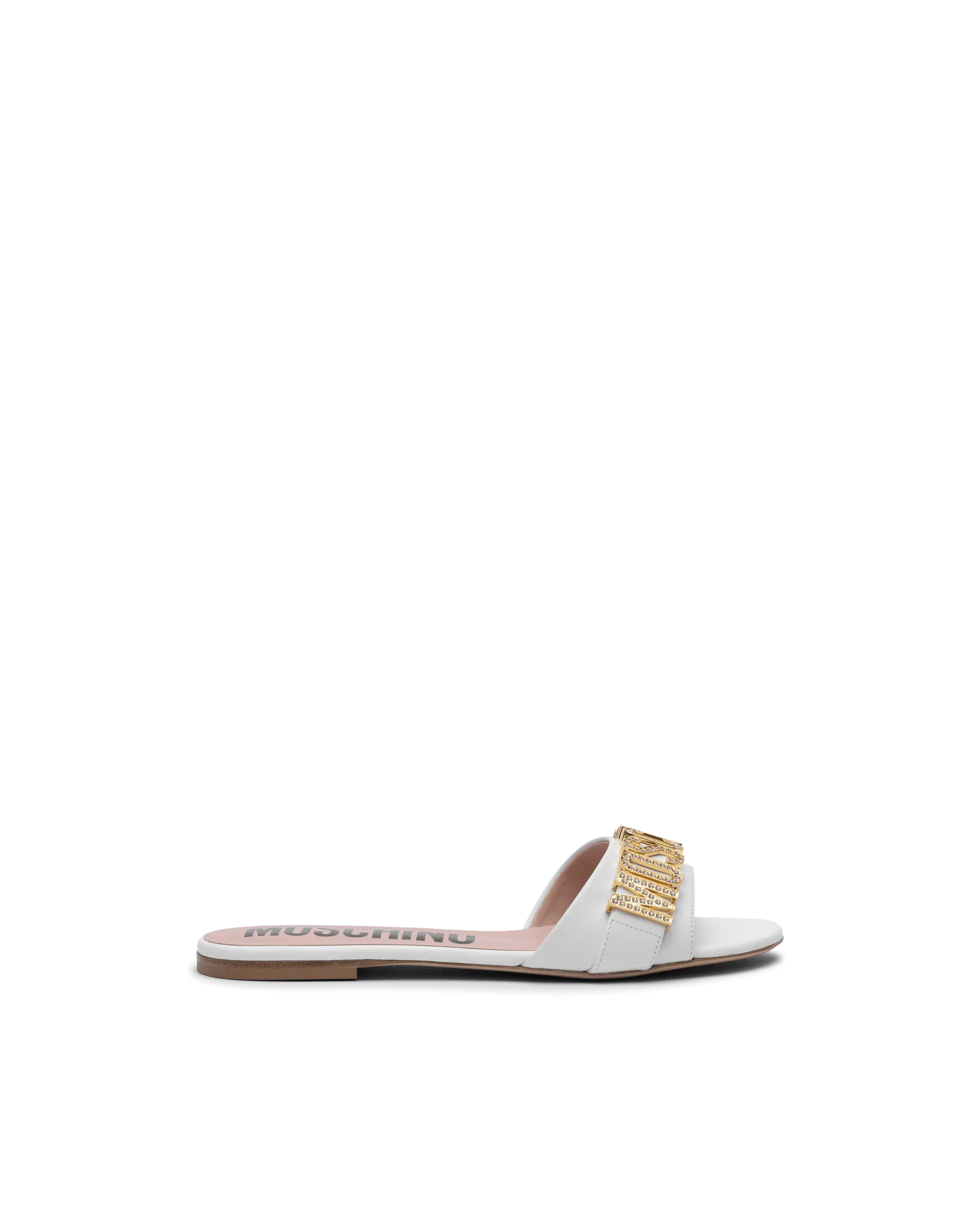 Stylish Logo Leather Mule Sandals for Women - Comfortable Slip-On Summer Shoes for Beach, Vacation & Casual Outings