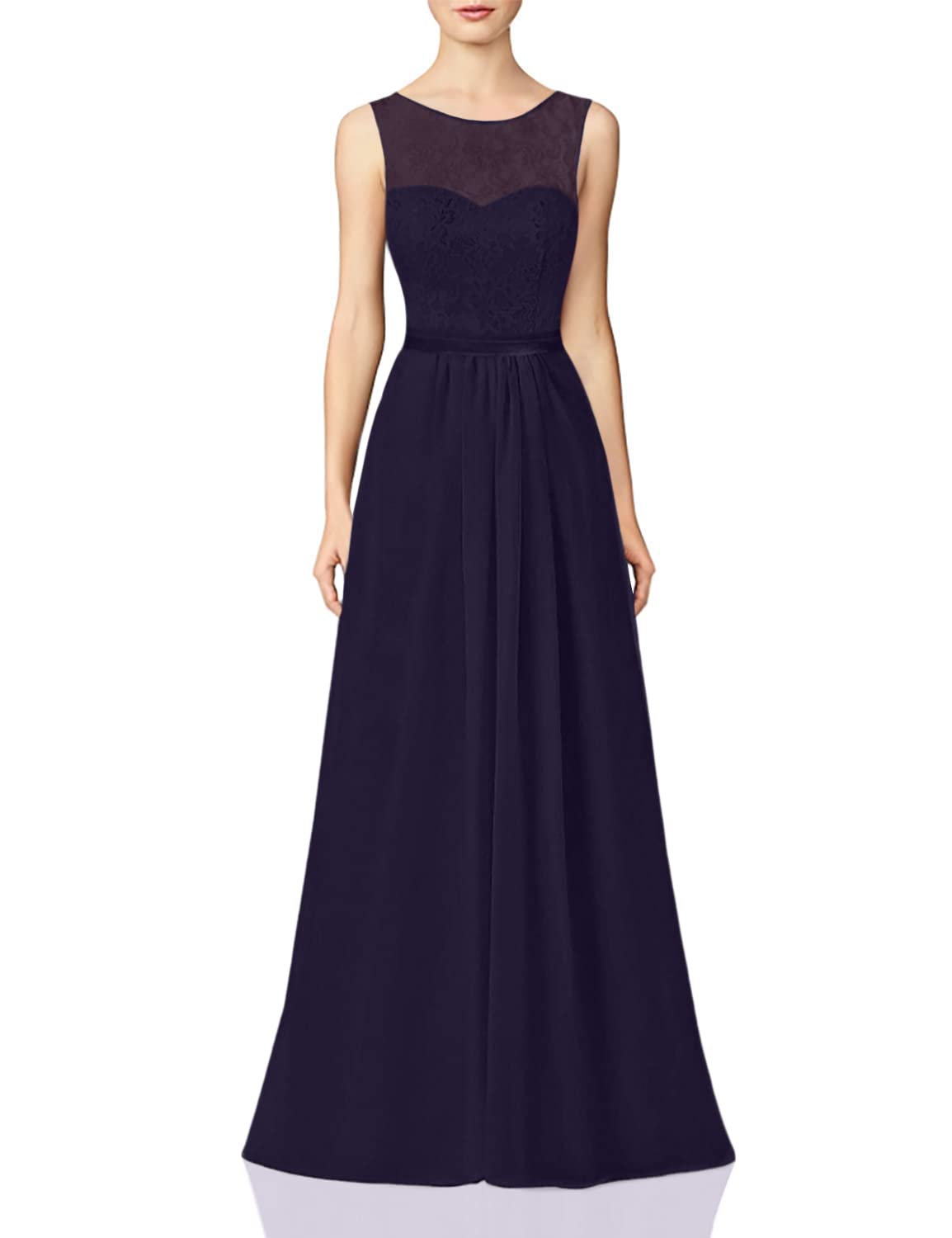 Elegant Long Lace Bridesmaid Dresses for Prom & Formal Evening Events - A-Line Chiffon Gowns for Weddings, Parties & Special Occasions