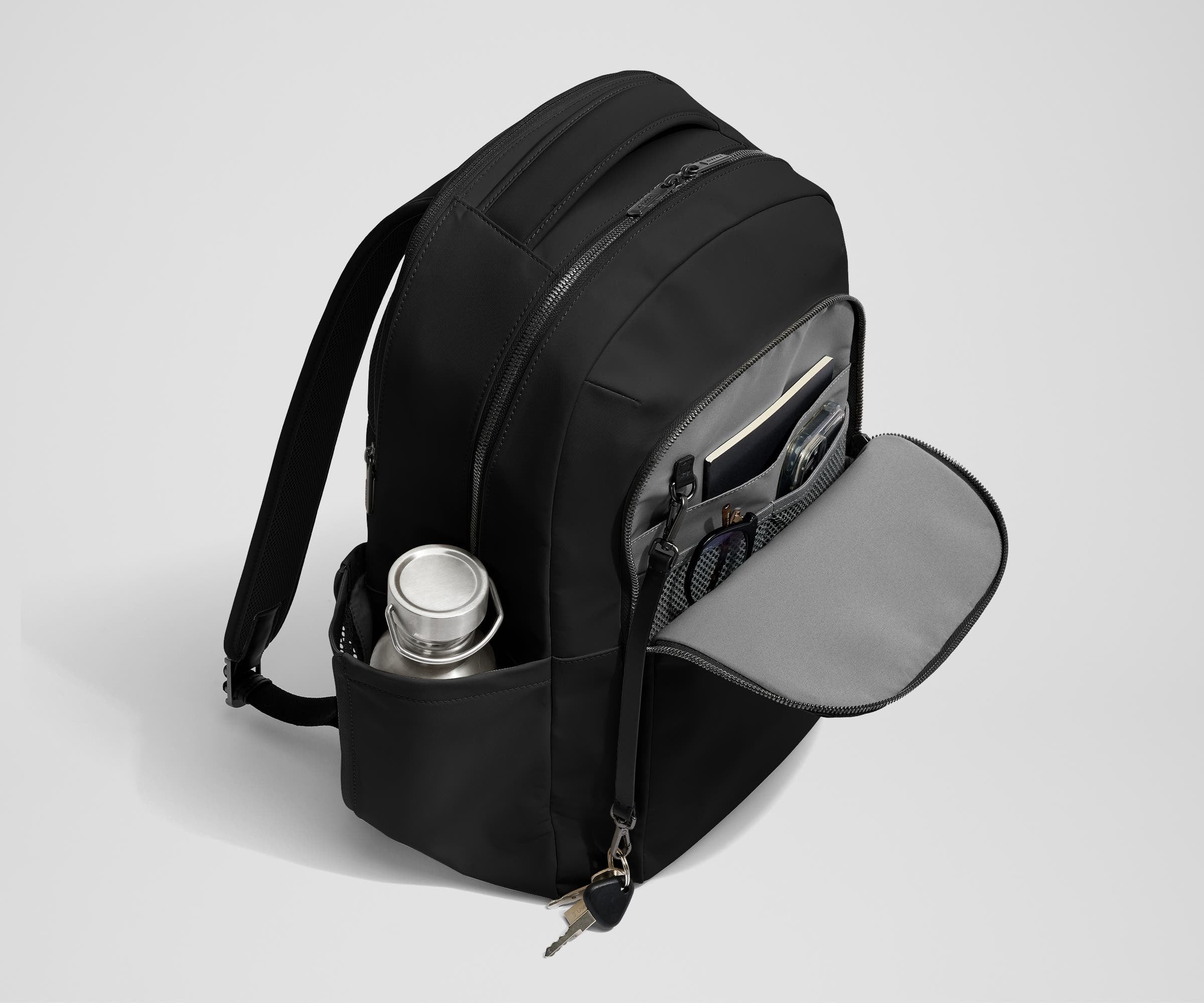 Jet Black Commuter Backpack - Durable Laptop Backpack for Work & Travel - Perfect for Business Professionals & Students