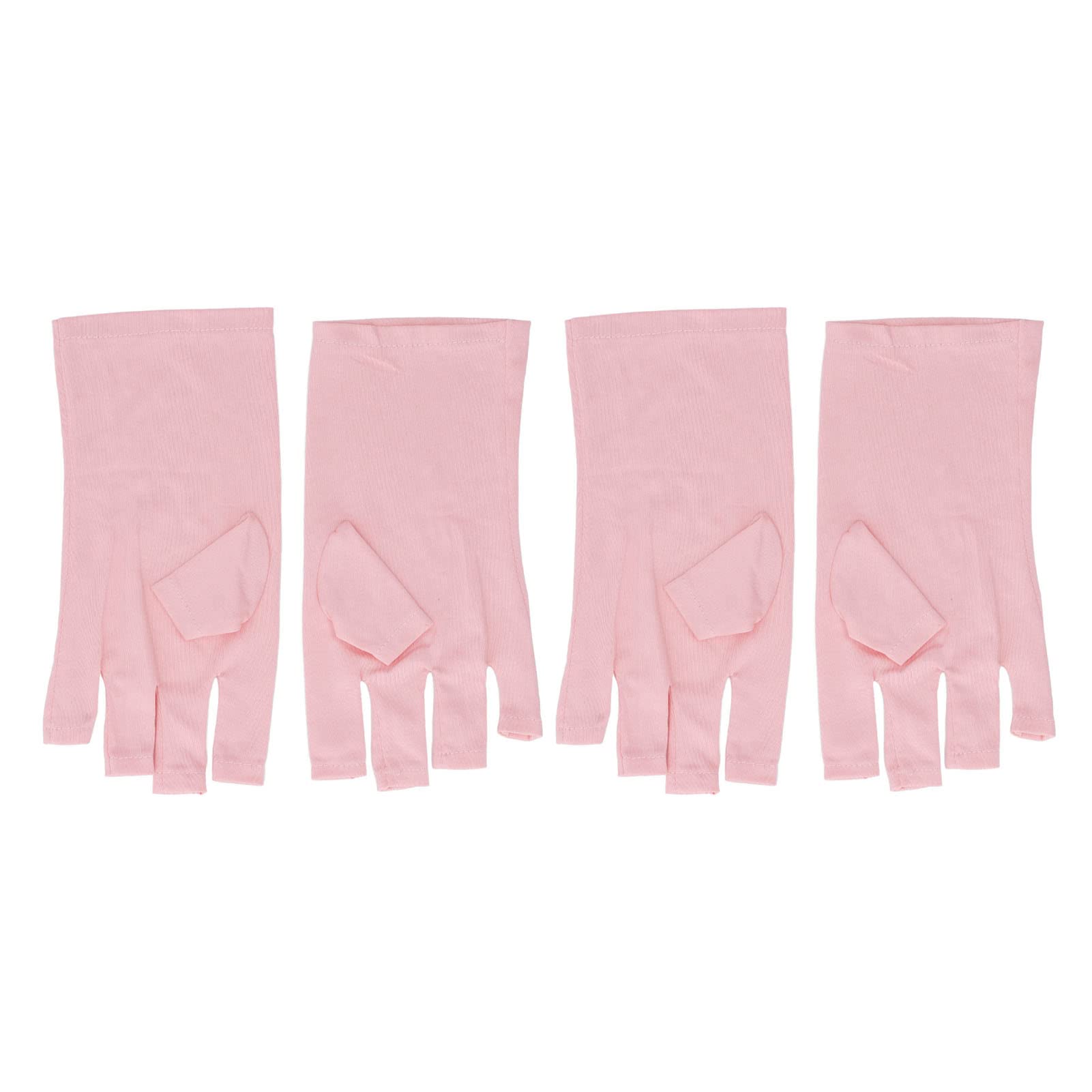 2 Pairs UV Protection Gloves for Gel Nail Lamp - Breathable Reusable Fingerless Gloves for UV/LED Nail Curing - Pink - Perfect for Salon & Home Manicures