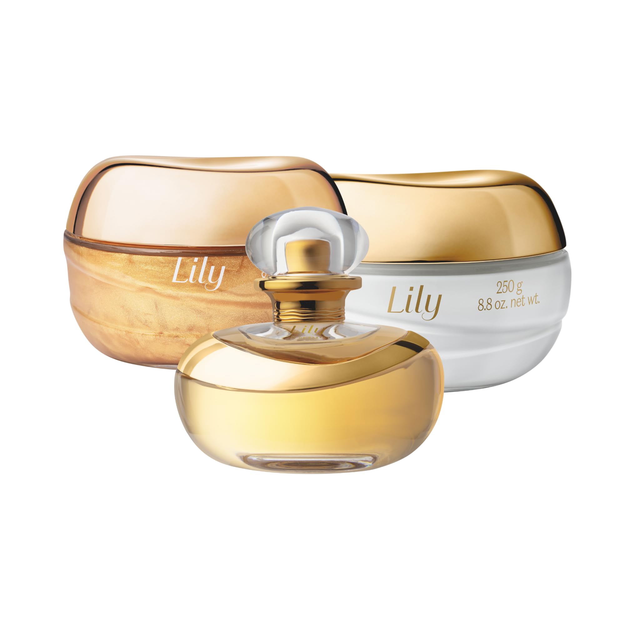 O Boticário Lily True Glow Gift Set - Eau de Parfum (2.5 fl oz), Nourishing Body Cream (8.8oz) & Shimmering Body Gel (8.8oz) - Floral Fragrance for Women, Perfect for Date Night & Special Occasions