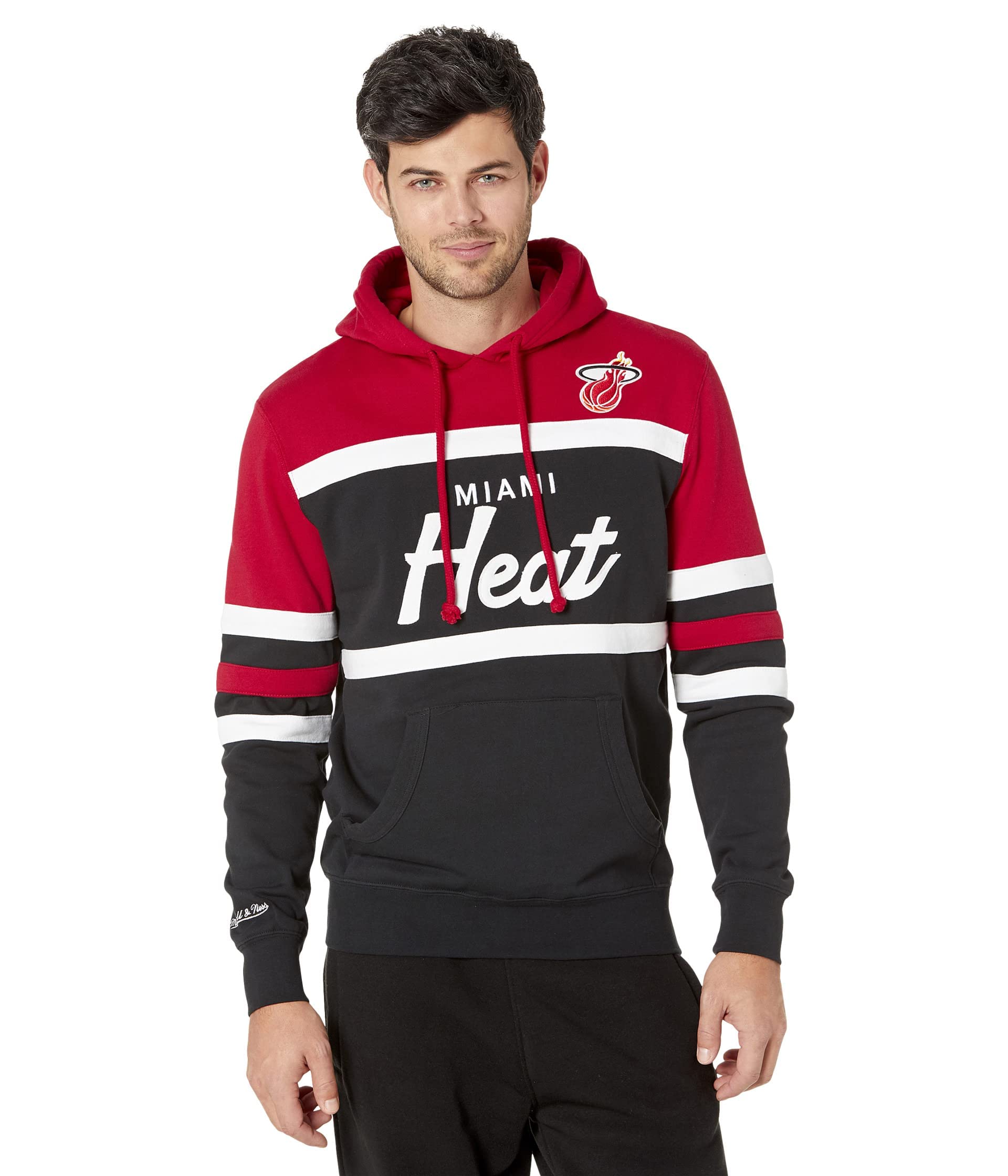 Mitchell & Ness NBA Miami Heat Head Coach Hoodie - Men's Basketball Sweatshirt for Casual Wear & Game Day Outfits