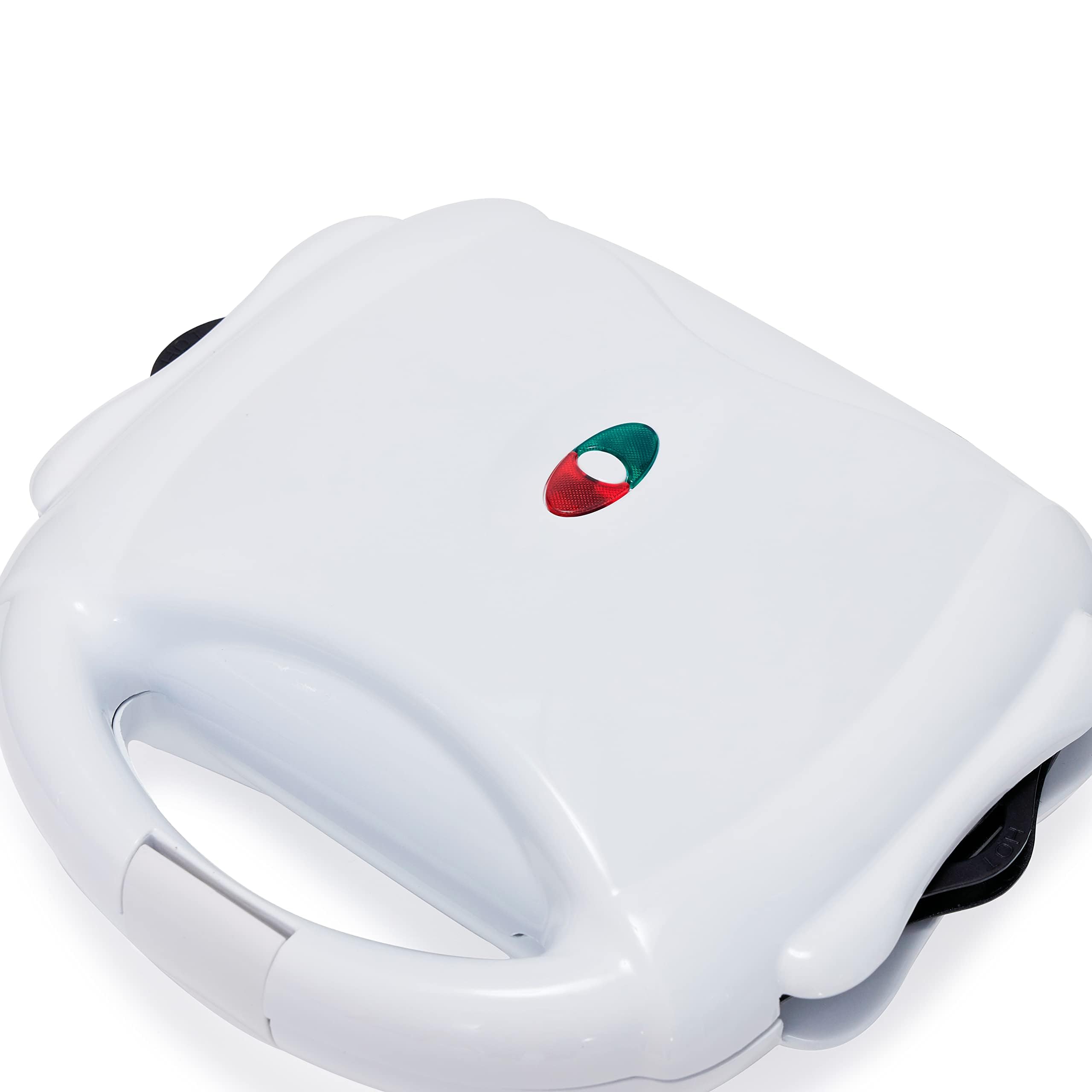 Amazon Basics 3-in-1 Waffle Maker, Sandwich Press & Electric Grill - 700W, White | Perfect for Breakfast, Paninis & Quick Meals