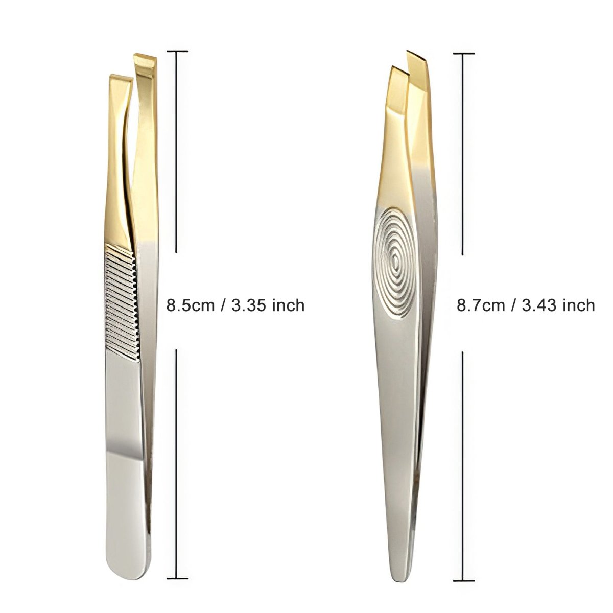 Premium Stainless Steel Eyebrow Tweezers for Precise Hair Removal - Slant Tip & Pointed Design for Shaping, Grooming, and Plucking - Perfect for Eyebrows, Facial Hair, and Splinters Removal at Home or Salon