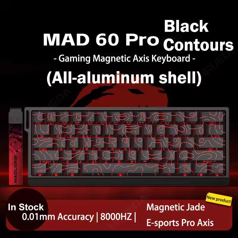 MADLIONS MAD60 PRO Aluminum Hall Effect Rapid Trigger Gaming Keyboard - 60% Compact Mechanical Keyboard for PC, Mac, PS5 - Perfect for Competitive Gaming & Esports