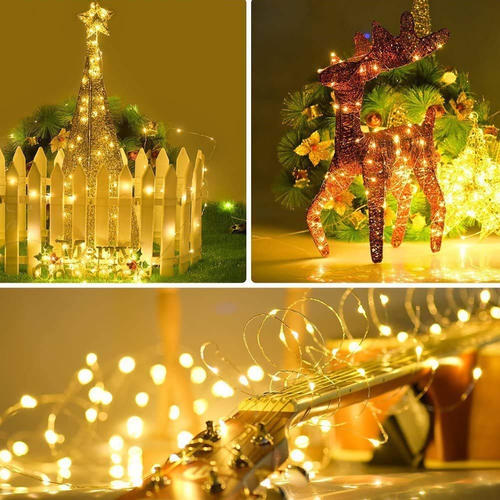100LED USB Fairy Lights - 33ft Waterproof Twinkle String Lights with 8 Lighting Modes for Bedroom, Wedding, Party, Home, Patio, Lawn & Garden Decor | Indoor & Outdoor Decorative Lighting for Romantic Ambiance & Holiday Celebrations