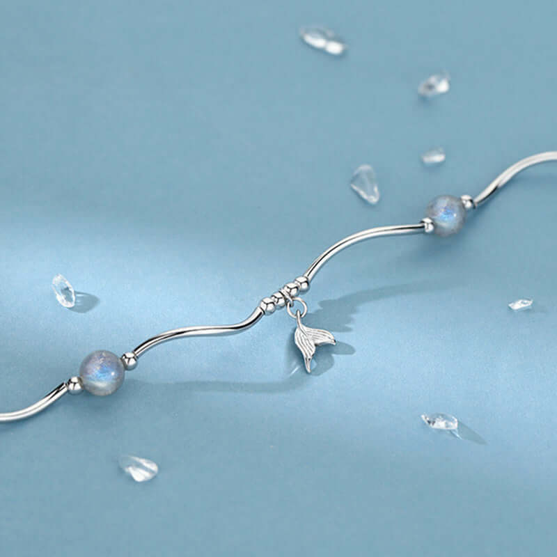 Whale Tail Simulated Moonstone Pearl Charm Bracelet for Women | Elegant Boho Jewelry Gift | Perfect for Parties, Weddings & Everyday Wear | SL0105