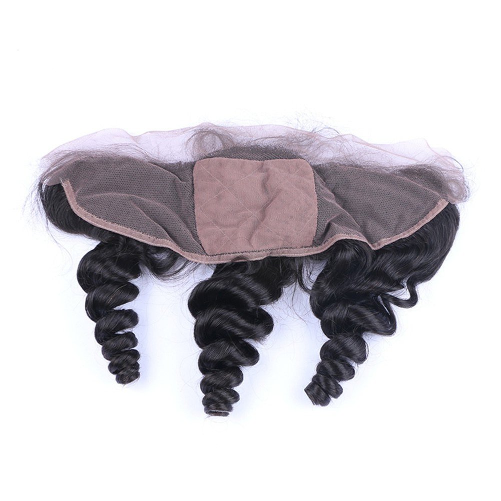 13x4 Silk Base Frontal Closure with Baby Hair | 8A Malaysian Loose Wave Curly Human Hair | 4x4 Full Lace Frontal | Virgin Hair Extensions for Natural Look | Perfect for Daily Wear, Special Occasions & Styling