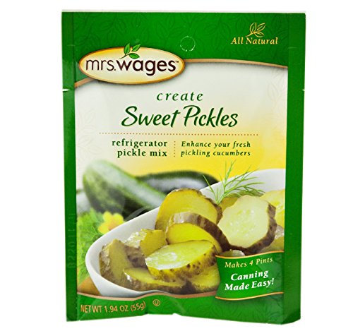 Mrs. Wages Sweet Pickle Refrigerator Pickling Spice Mix - 1.94 Oz Pouch (Pack of 4) - Homemade Pickle Recipe Starter Kit for Canning, Fermenting & Preserving Vegetables