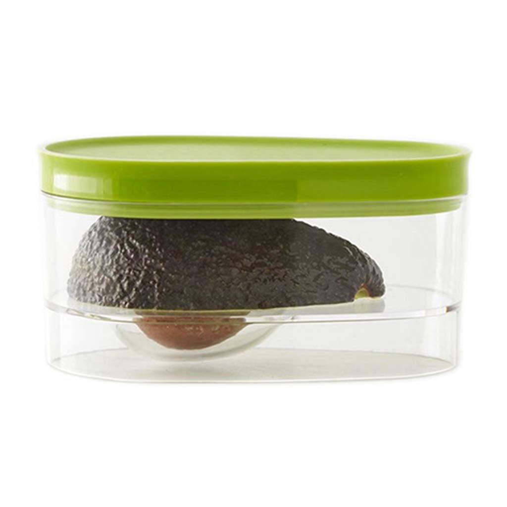 Avocado Saver & Food Storage Container – Freshness Keeper for Fruits & Vegetables | Airtight Kitchen Accessories (Green + Transparent) | Perfect for Meal Prep, Snacks & Fridge Organization
