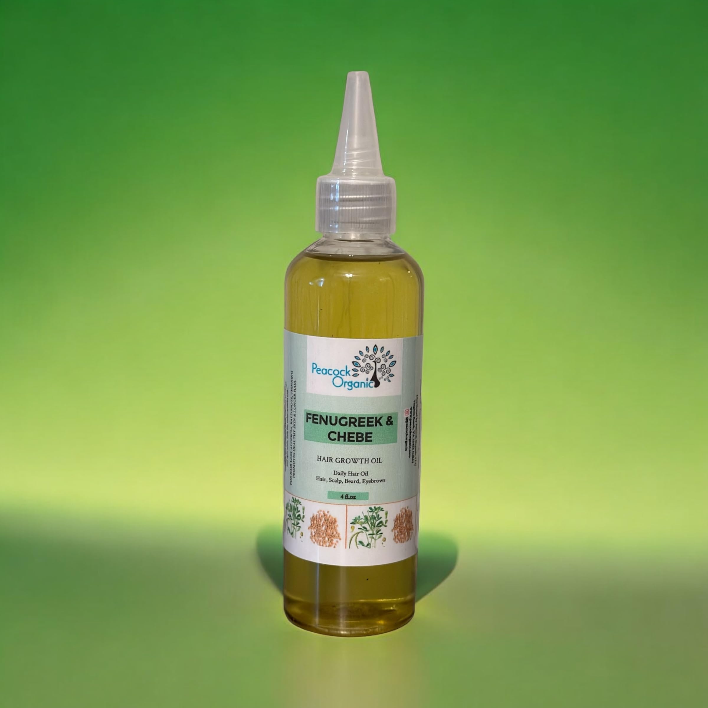 Organic Fenugreek & Chebe Hair Growth Oil - Natural Herbal Treatment for Hair, Beard & Edges - Repair Weak & Damaged Hair | Stimulates Growth & Promotes Scalp Health - 4 fl oz - Perfect for Daily Hair Care & Styling Routine