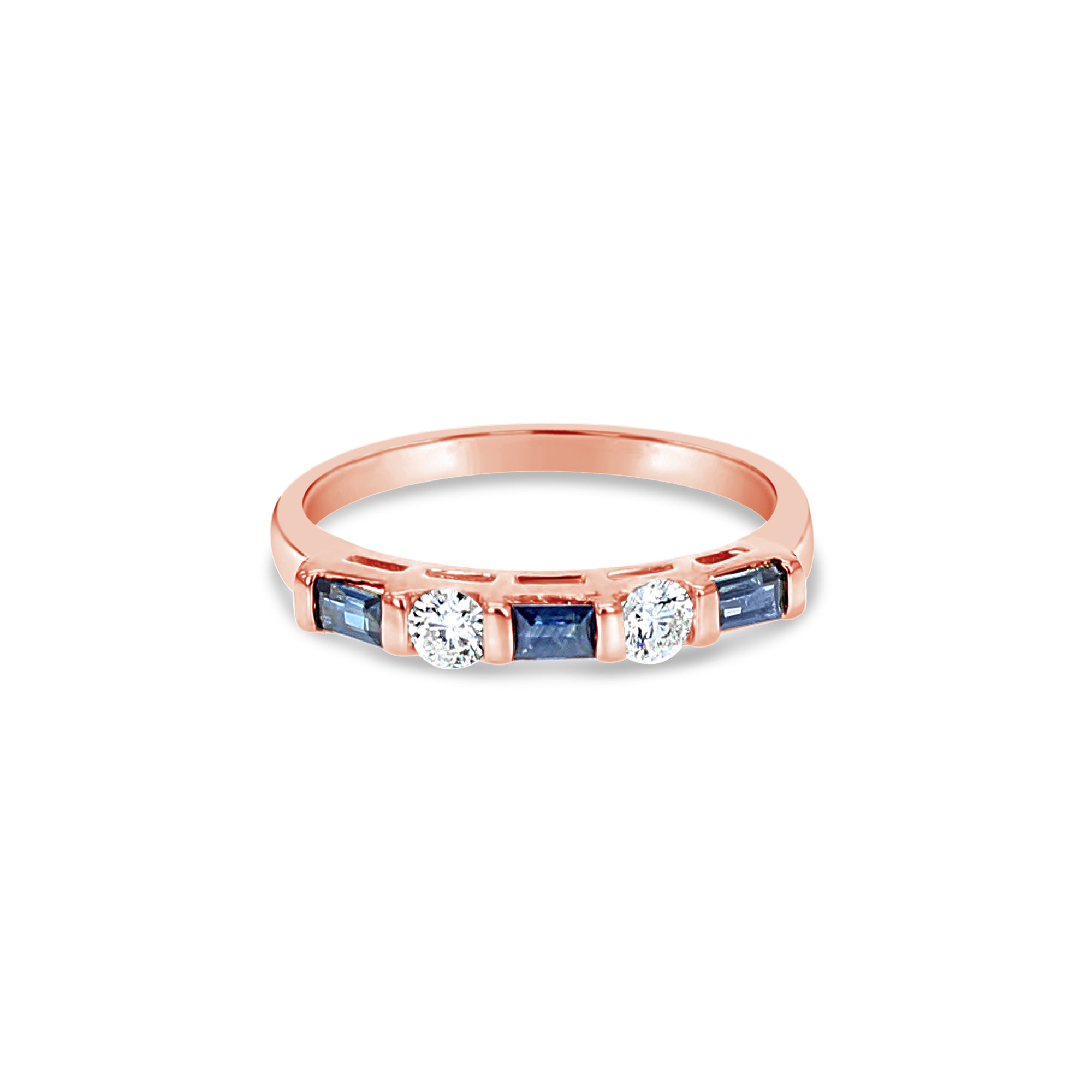 14K Yellow, Rose or White Gold Sapphire Diamond Stackable Ring - 0.40cttw Elegant Jewelry for Women, Perfect for Everyday Wear, Anniversary Gifts & Special Occasions
