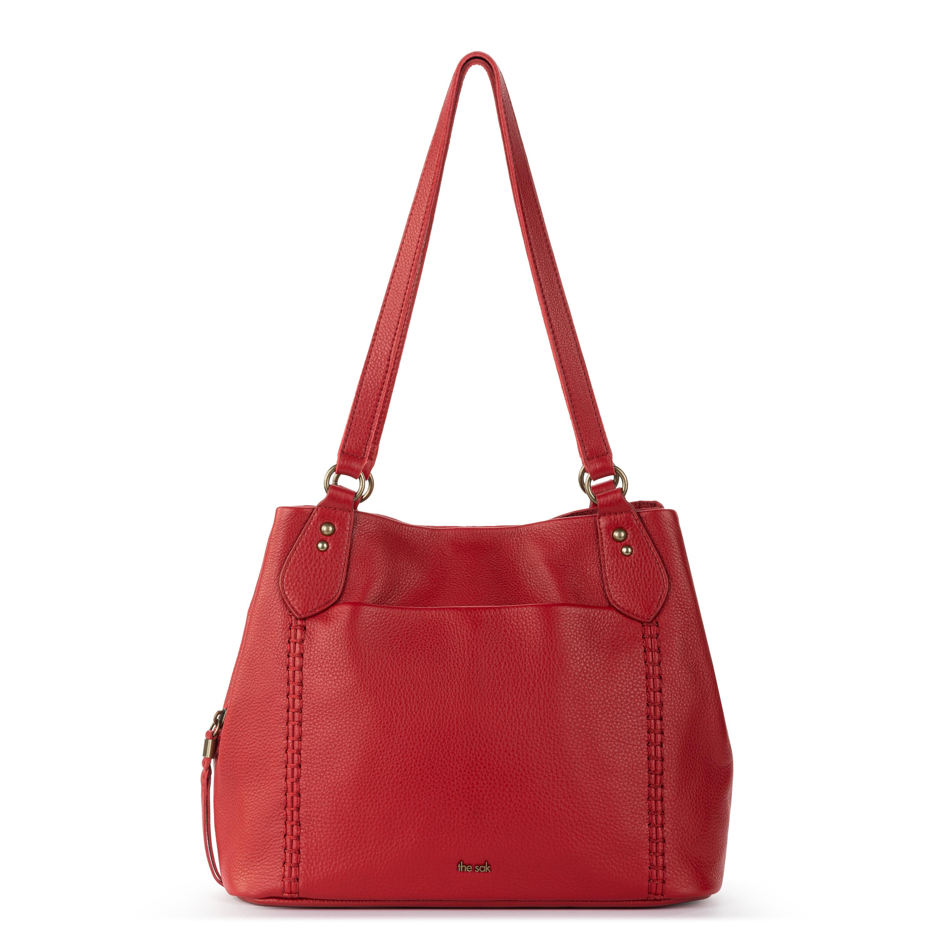 Melrose Satchel Genuine Leather Handbag in Scarlet Red - Perfect for Work, Travel & Everyday Use