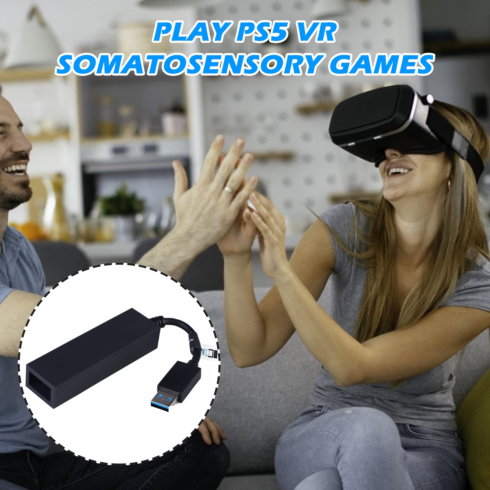 Nizirioo PS5 VR Camera Adapter - Compatible with PS4 Camera to PS5 Console for PS VR Gaming | Seamless VR Experience for Immersive Play | Perfect for PS5 VR Headset & Accessories | Black