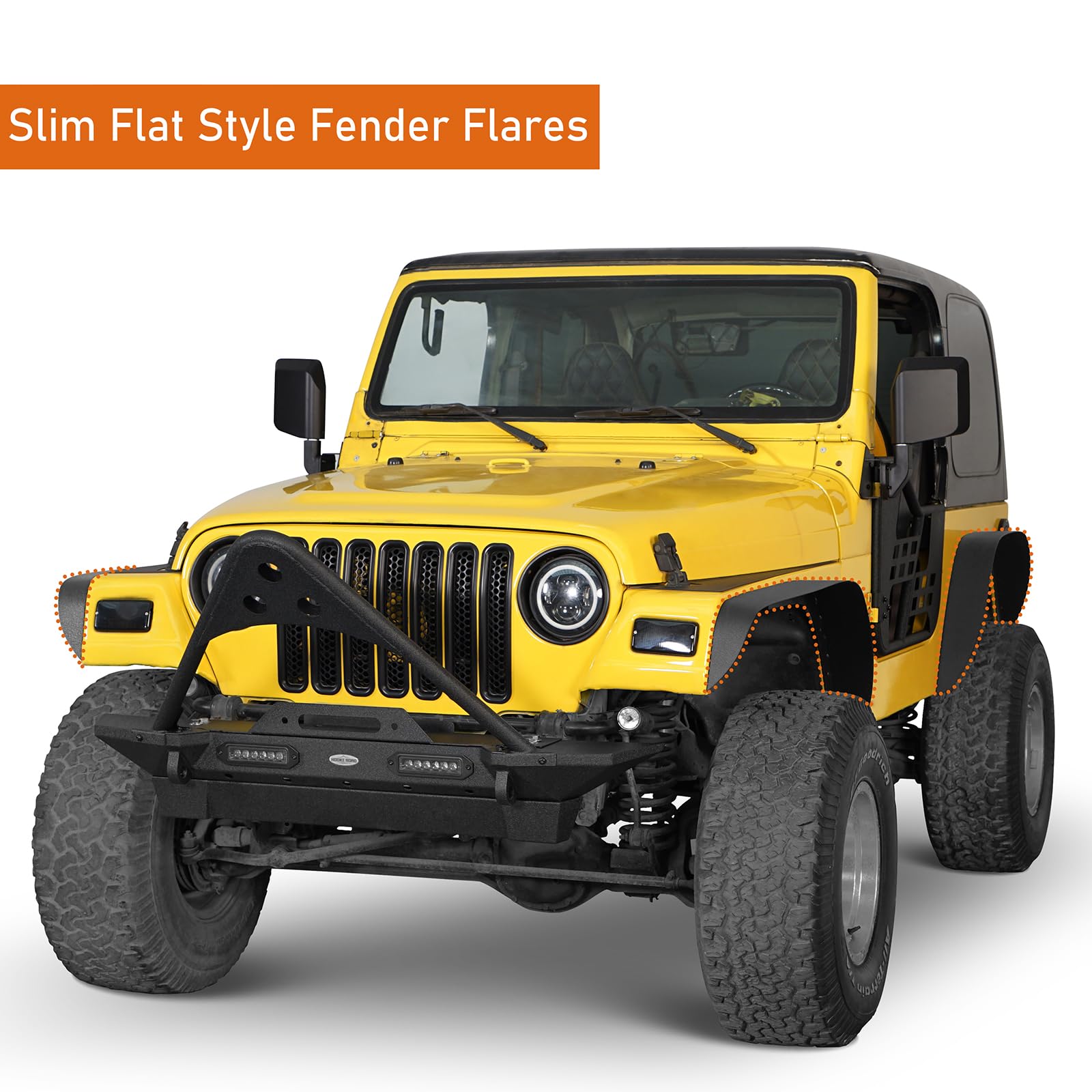 u-Box Wrangler TJ Fender Flares - Front & Rear Wheel Mud Guards for 1997-2006 Jeep Wrangler TJ (4PCS Set) - Heavy Duty Off-Road Protection for Jeep Adventures & Mud Terrains