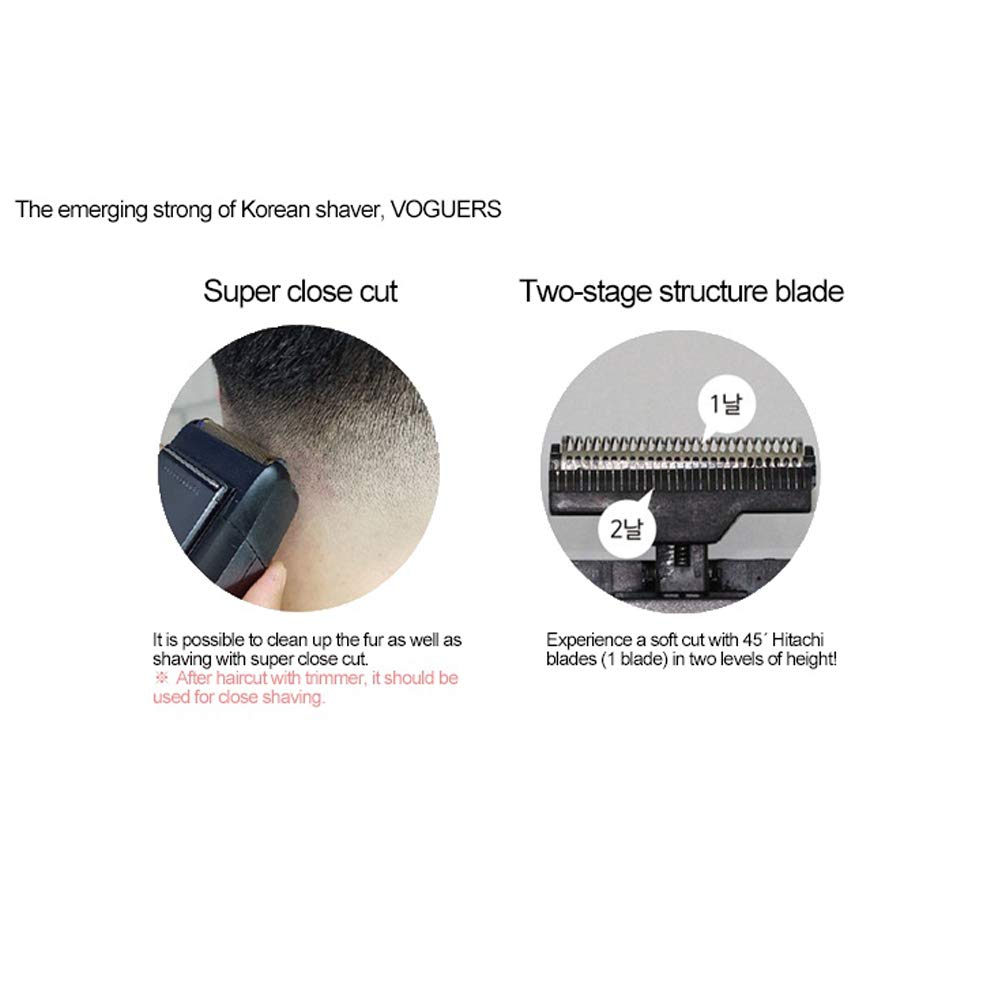 Electric Skin Shaver VG924 - Super Close Shaving with Hitachi Blade, Gentle & Smooth for Men's Facial Hair Removal - Perfect for Travel, Grooming & Daily Use