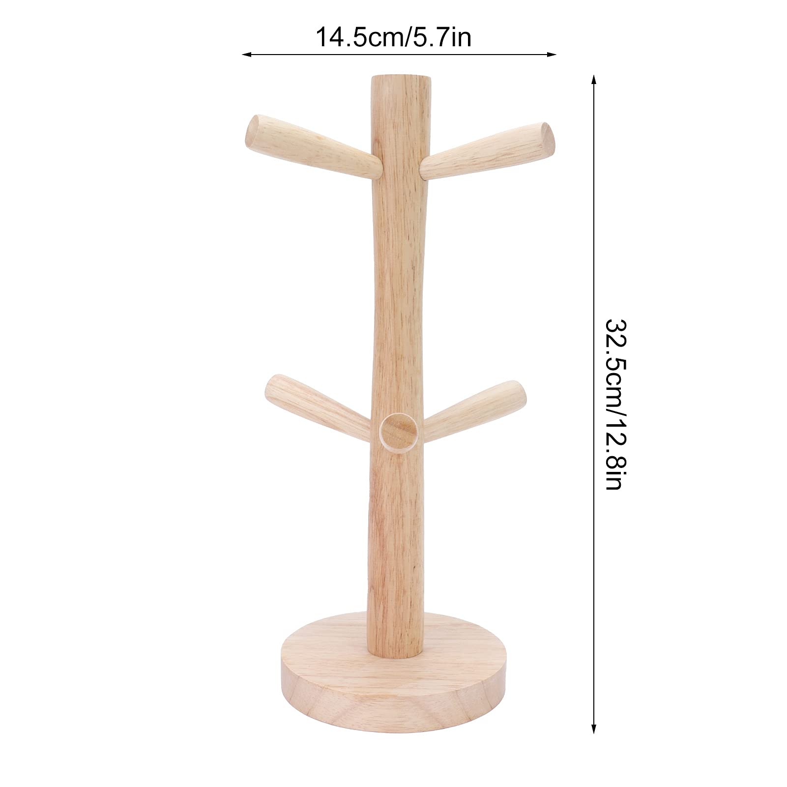 Durable Wooden Mug Hook Rack - Kitchen & Table Storage for Coffee Cups, Tea Mugs - Perfect for Drying, Organizing & Displaying Cups in Home or Office
