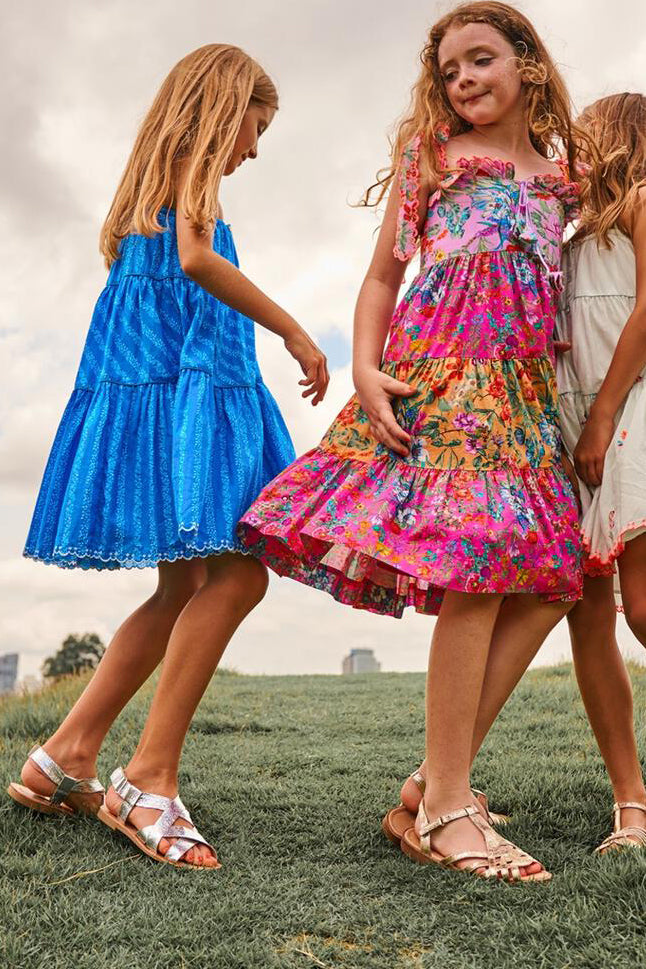 Nellystella Adeline Lagoon Girls Dress - Cute Floral Summer Dress for Toddlers & Kids - Perfect for Birthday Parties, Family Outings & Playdates