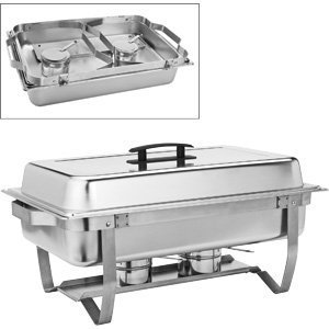 Premium 4-Pack Stainless Steel Chafer Dishes - 8 Qt Capacity (Complete Chafer System) - Ideal for Catering, Buffets, Parties & Events