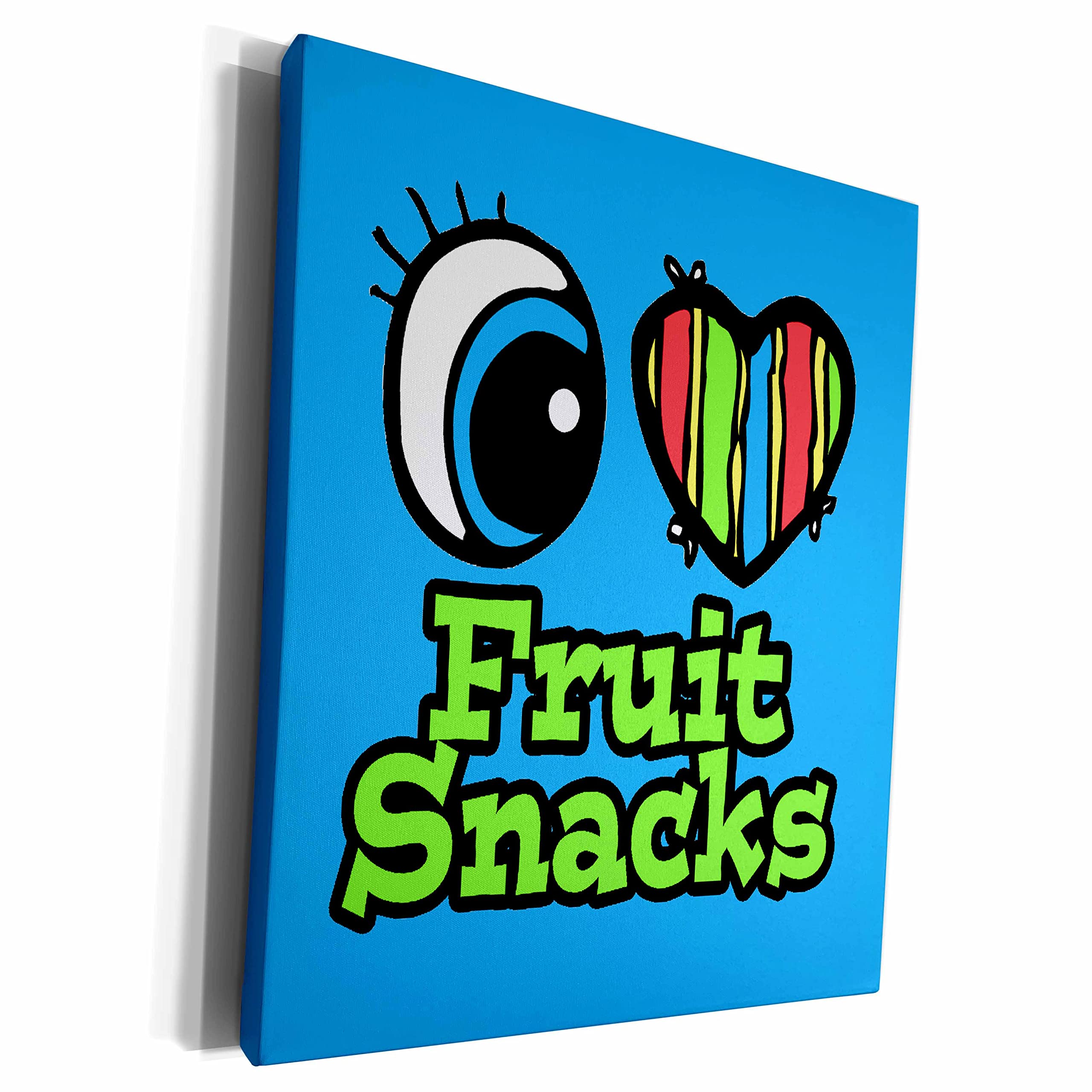 3D Rose Museum Grade Canvas Wrap - Bright Eye Heart I Love Fruit Snacks Art Print | Premium Wall Decor for Living Room, Bedroom & Office | Unique Gift Idea for Home Decor Enthusiasts
