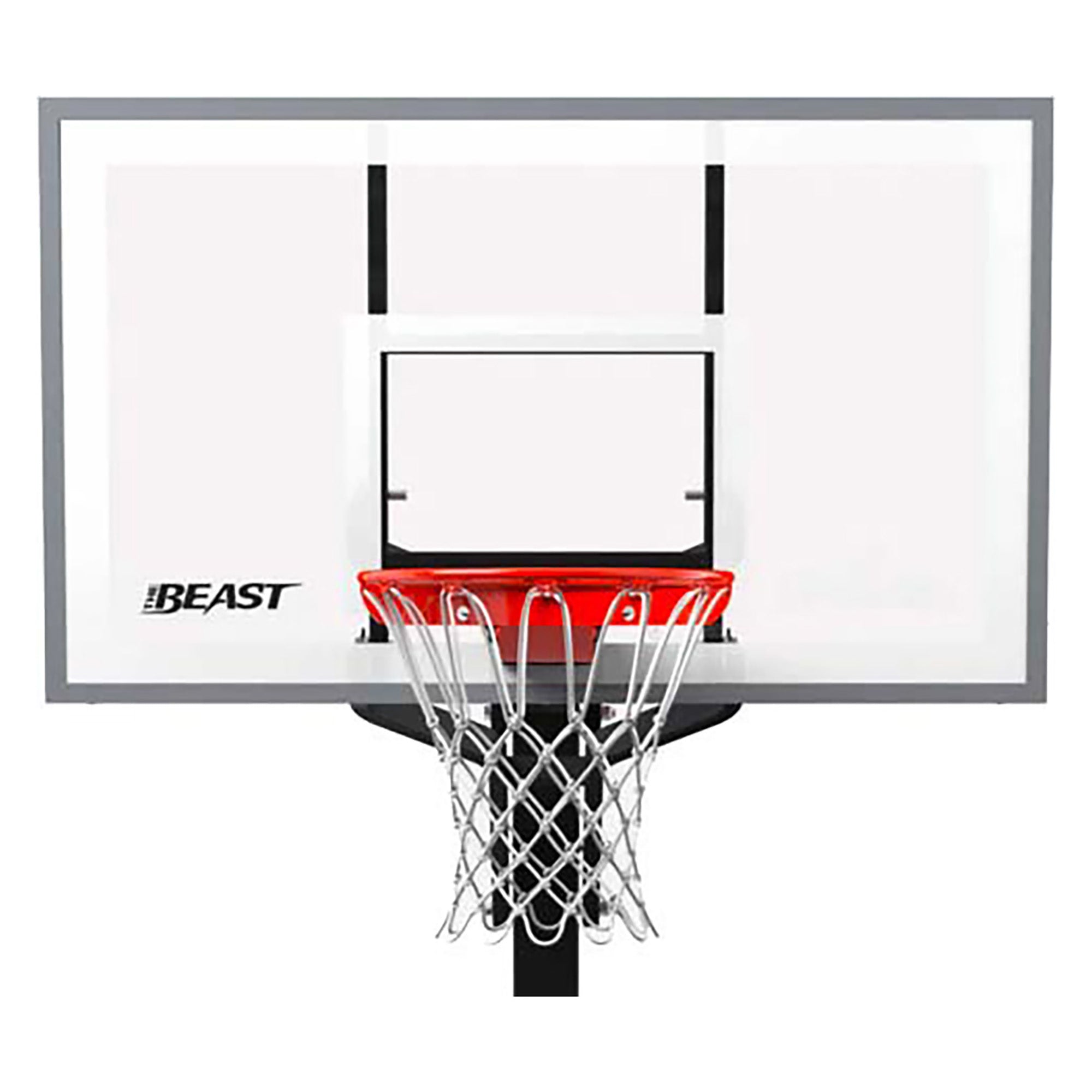 Beast 54 Inch Portable Basketball Hoop System - Adjustable Height, Durable Glass Backboard for Outdoor & Indoor Use - Perfect for Driveway, Backyard, and Gym Basketball Games