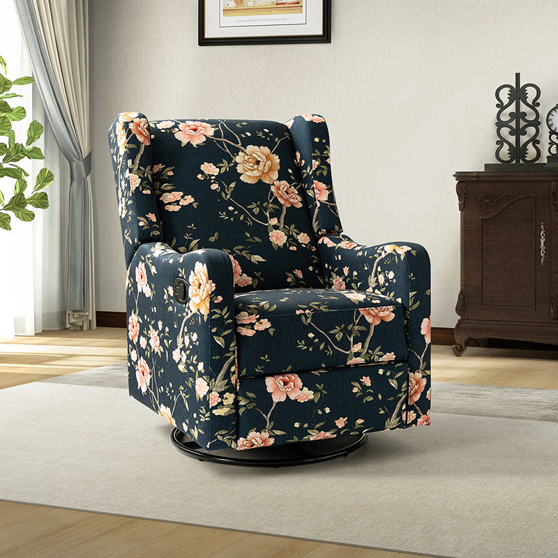 Damian Manual Swivel Glider Recliner Chair - Comfortable Living Room Furniture for Relaxing, Reading & Nursing