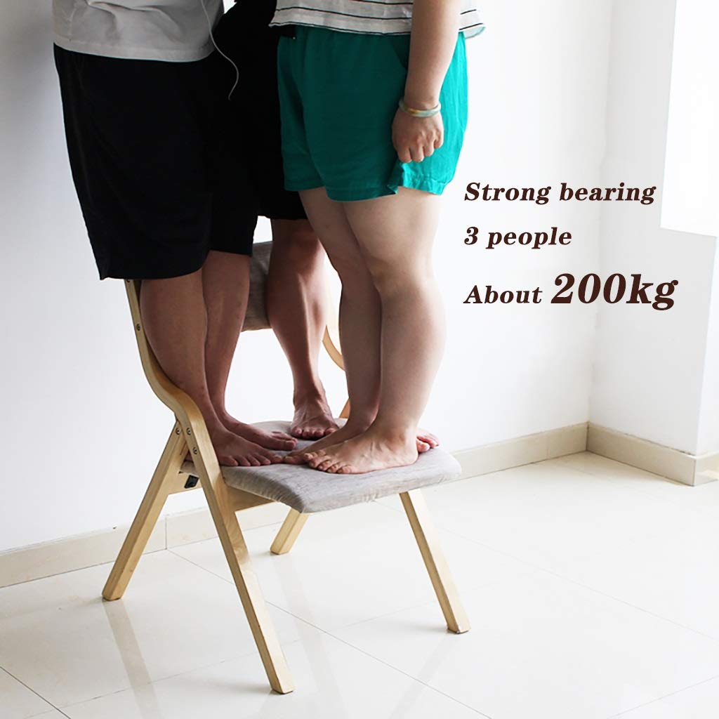 Heavy Duty Wood Folding Chairs with Padded Seat - Comfortable & Durable Wooden Folding Chairs for Adults - Space Saving Design for Home, Dining Room, Office, Parties & Outdoor Events
