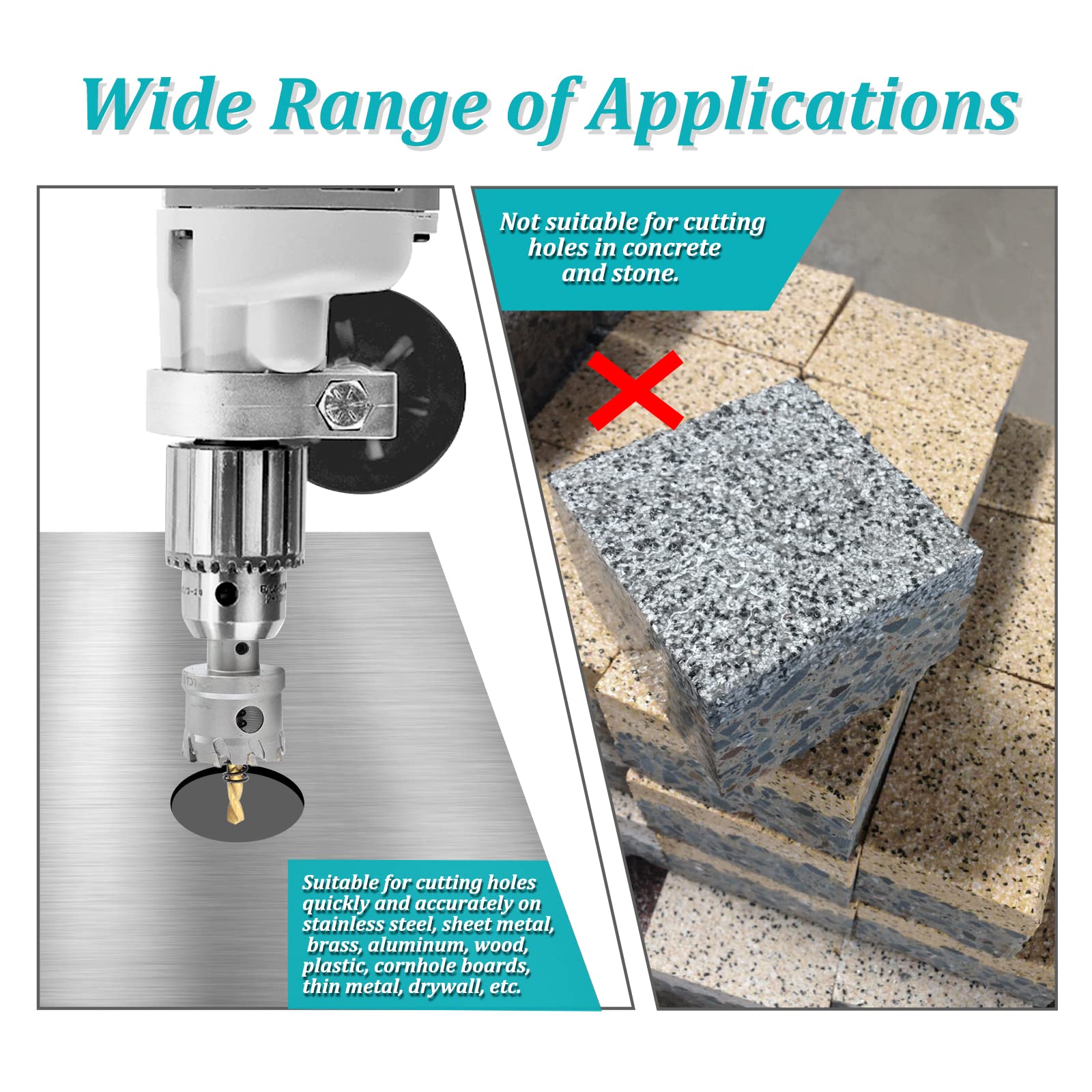 TCT Hole Saw 2-1/8 Inch for Metal - Stainless Steel, Aluminum, Brass Cutting